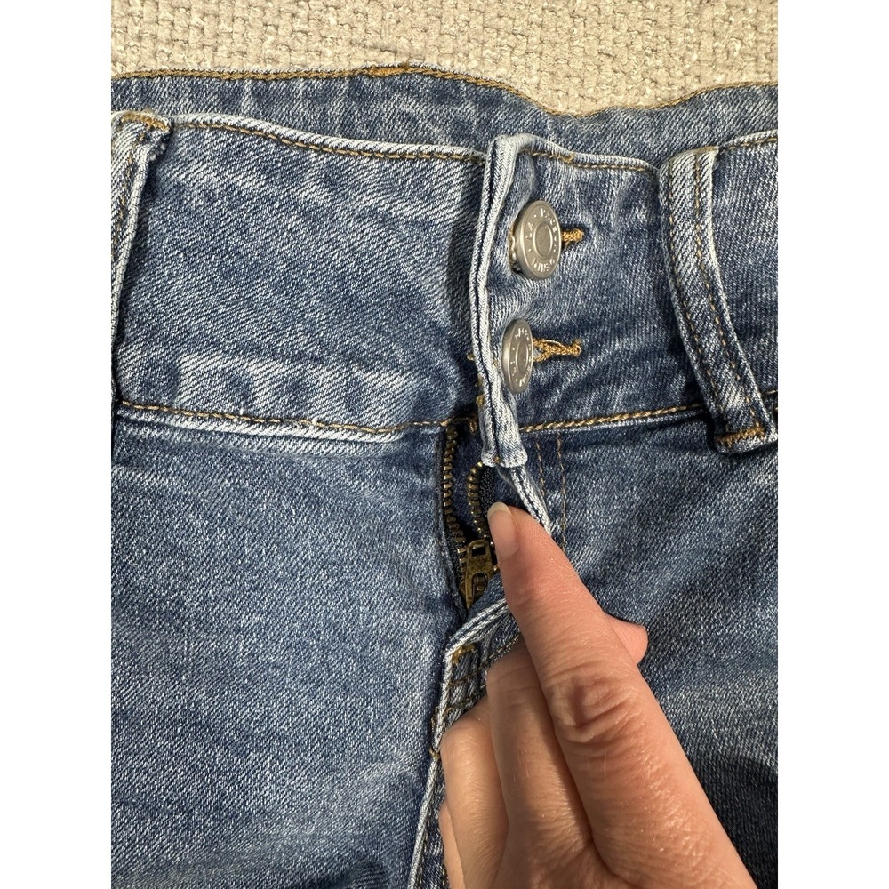 Pacsun Jeans Womens 25 28x32 Blue Low Rise Boot Stretch Frayed Hem Festival - Picture 9 of 12
